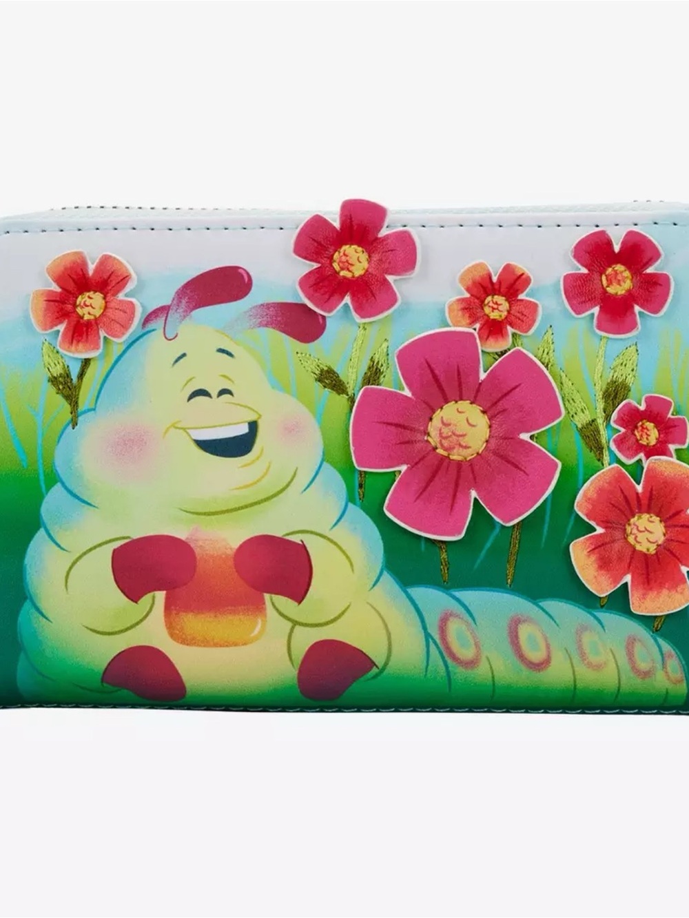 NEW Loungefly Disney Pixar A Bug's Life Heimlich Floral Zipper Wallet